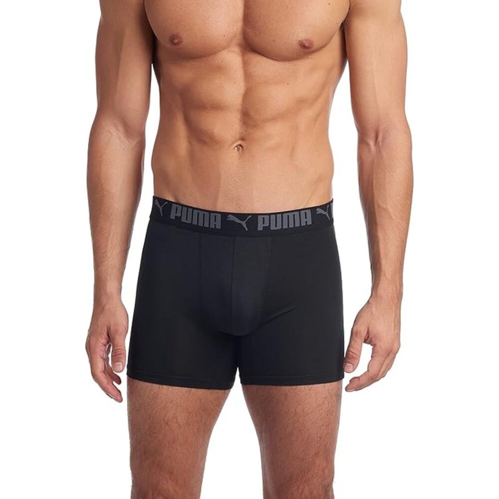 Puma Men's XL Black 3 Pack Performance Athletic Fit Boxer Brief Active L16-33